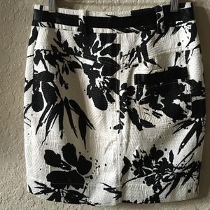 Etcetera Floral-Print Silk Poly-Blend Skirt